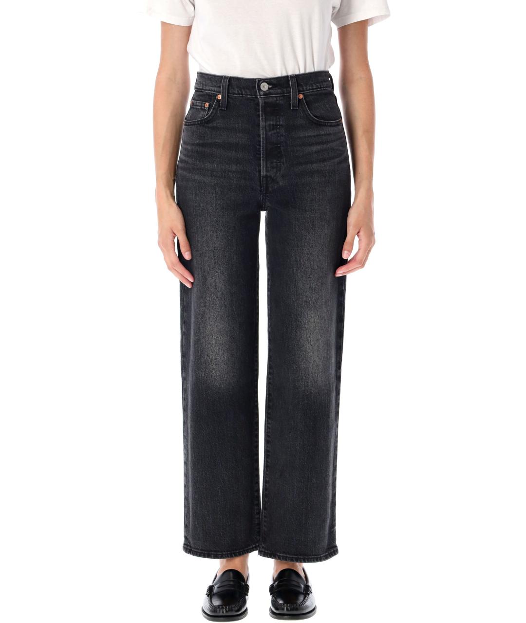 LEVI'S Черные хлопковые прямые джинсы, фото 1