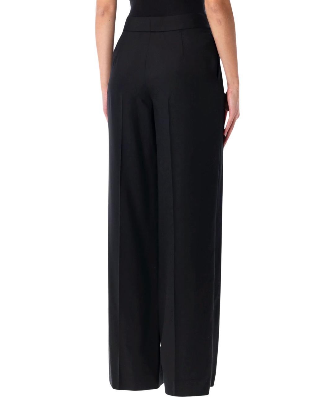 RALPH LAUREN Черные шерстяные прямые брюки, фото 2