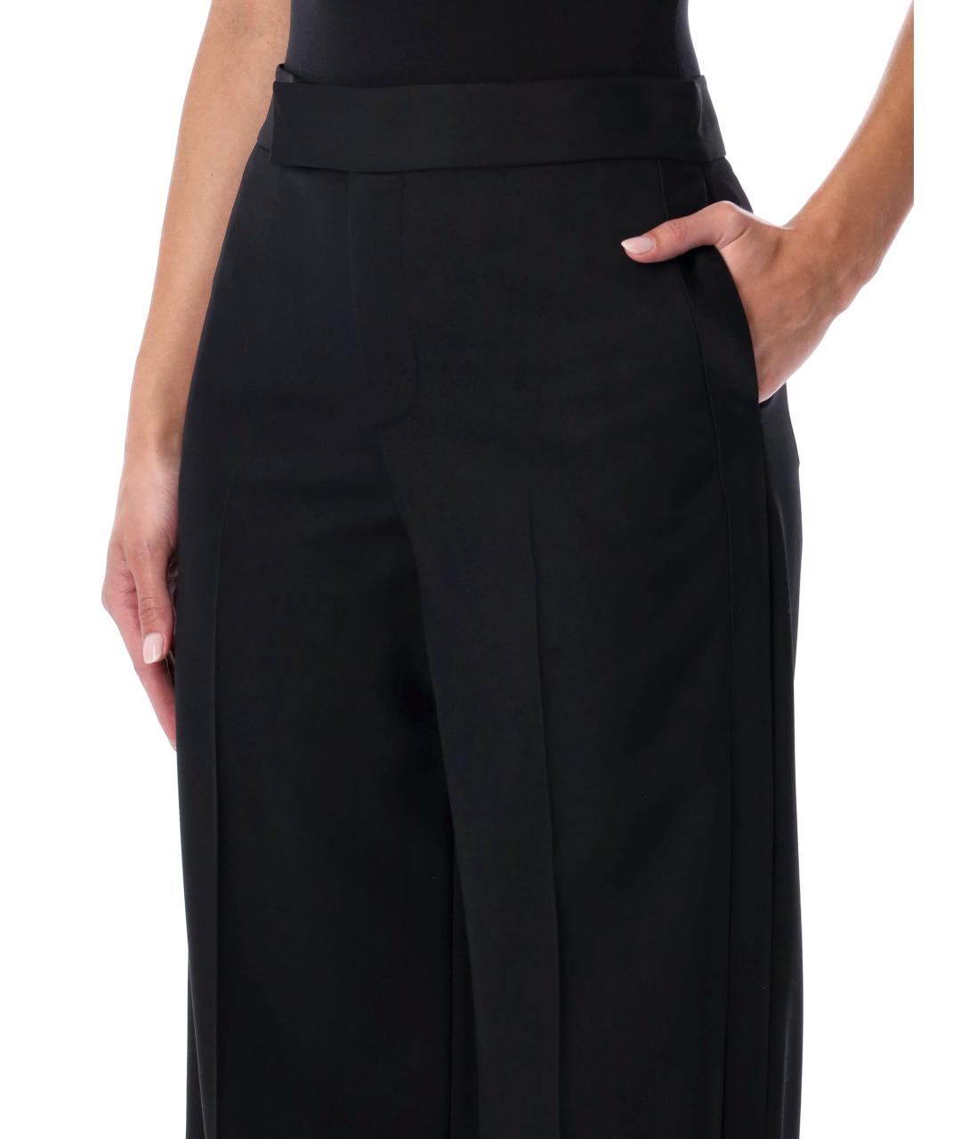 RALPH LAUREN Черные шерстяные прямые брюки, фото 3