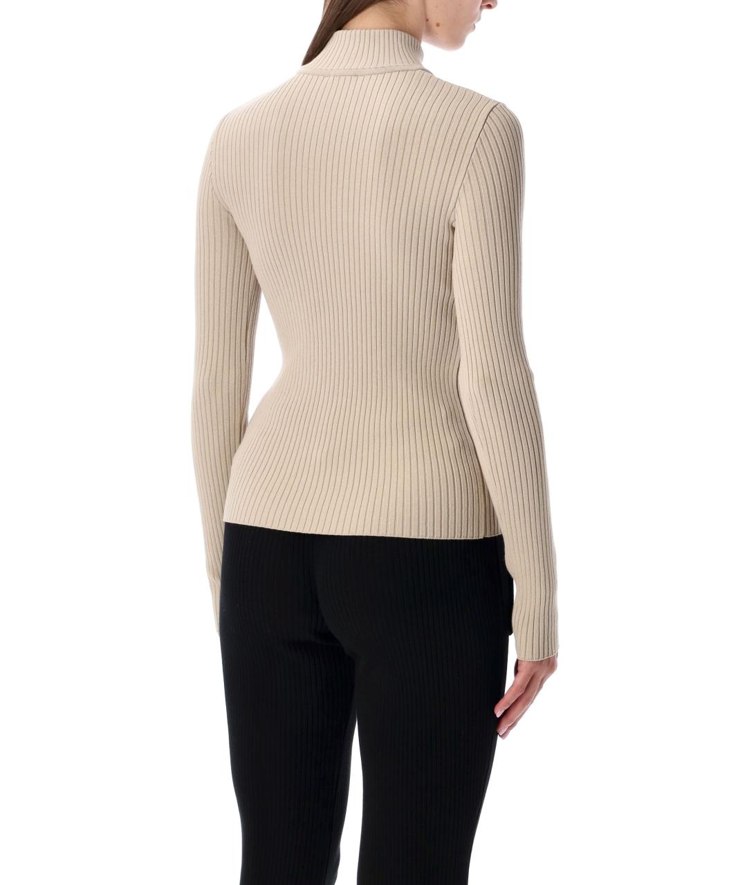 COURREGES Бежевая вискозная водолазка, фото 3