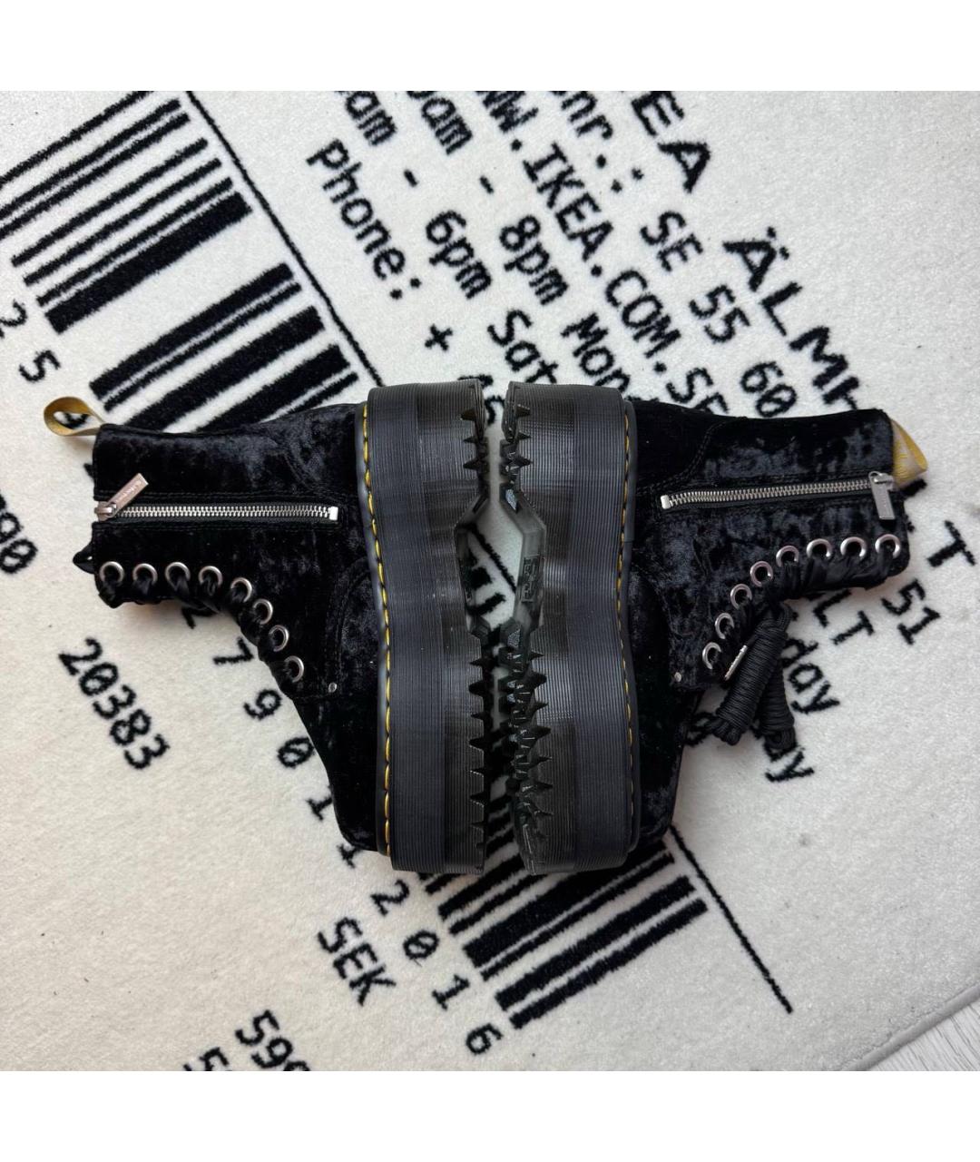 DR. MARTENS Черные бархатные ботинки, фото 3