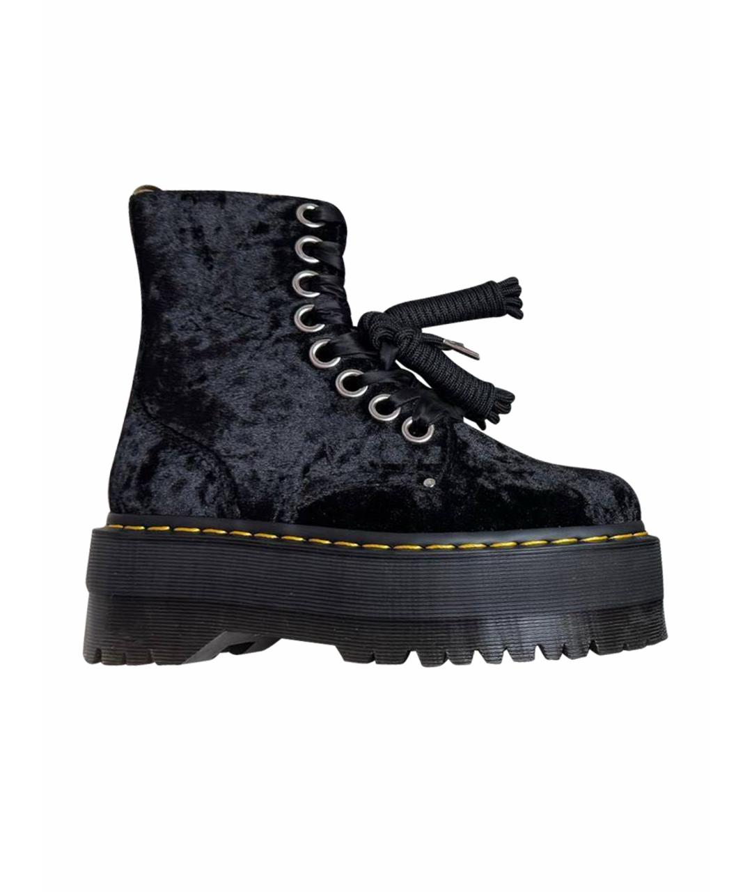 DR. MARTENS Черные бархатные ботинки, фото 1