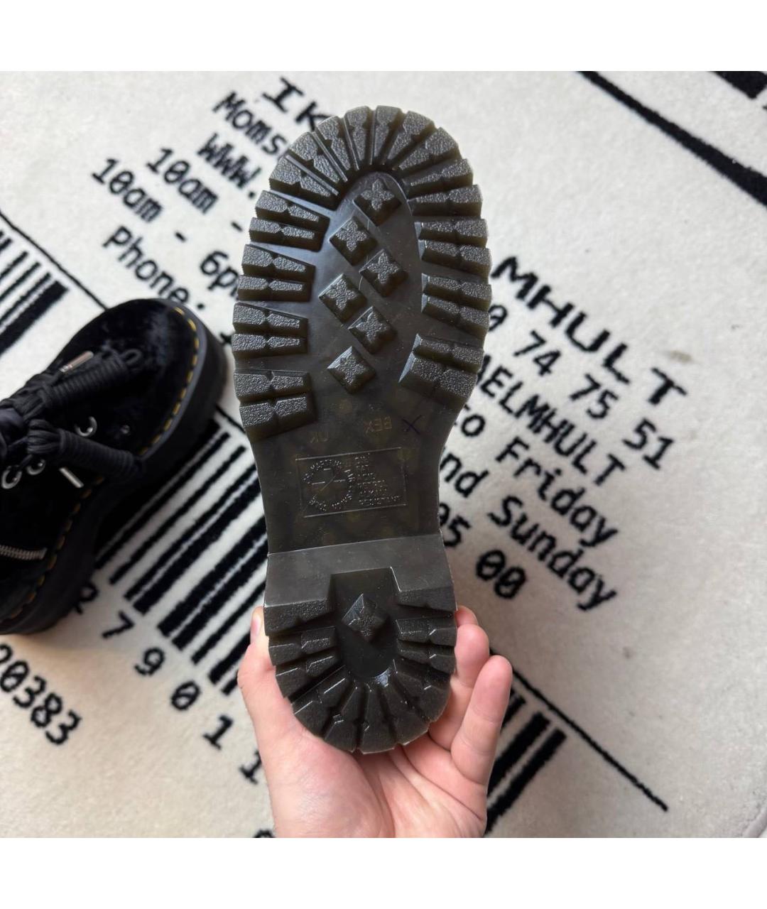 DR. MARTENS Черные бархатные ботинки, фото 5