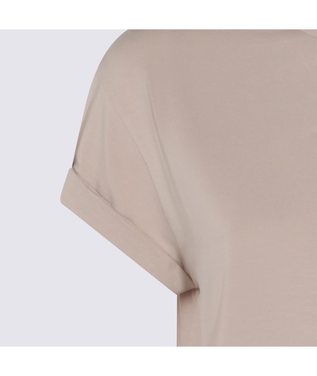BRUNELLO CUCINELLI Бежевая хлопковая футболка, фото 3