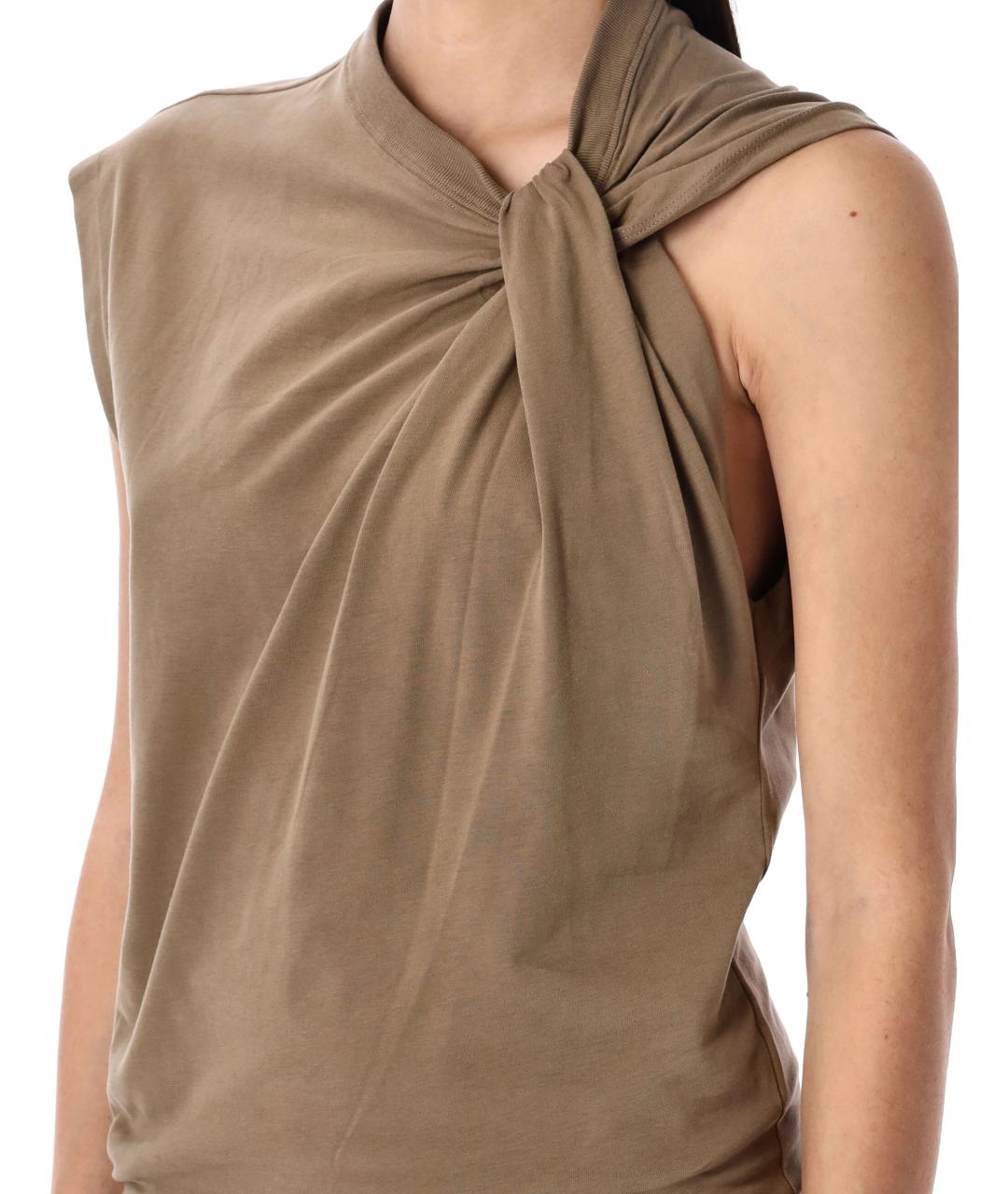 ISABEL MARANT ETOILE Коричневое хлопковое повседневное платье, фото 4