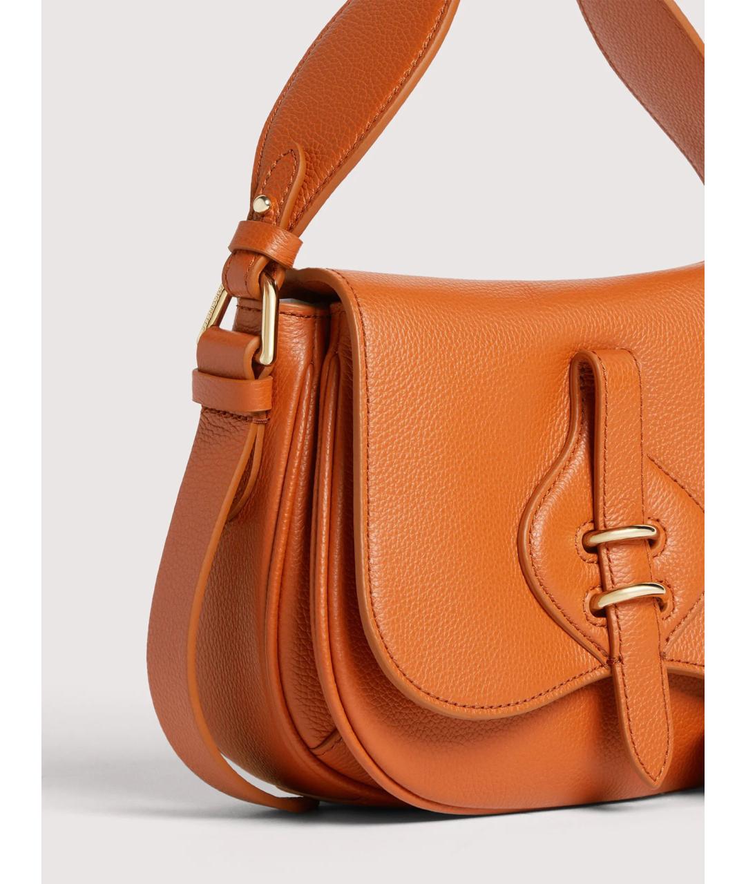 COCCINELLE Оранжевая кожаная сумка через плечо, фото 4