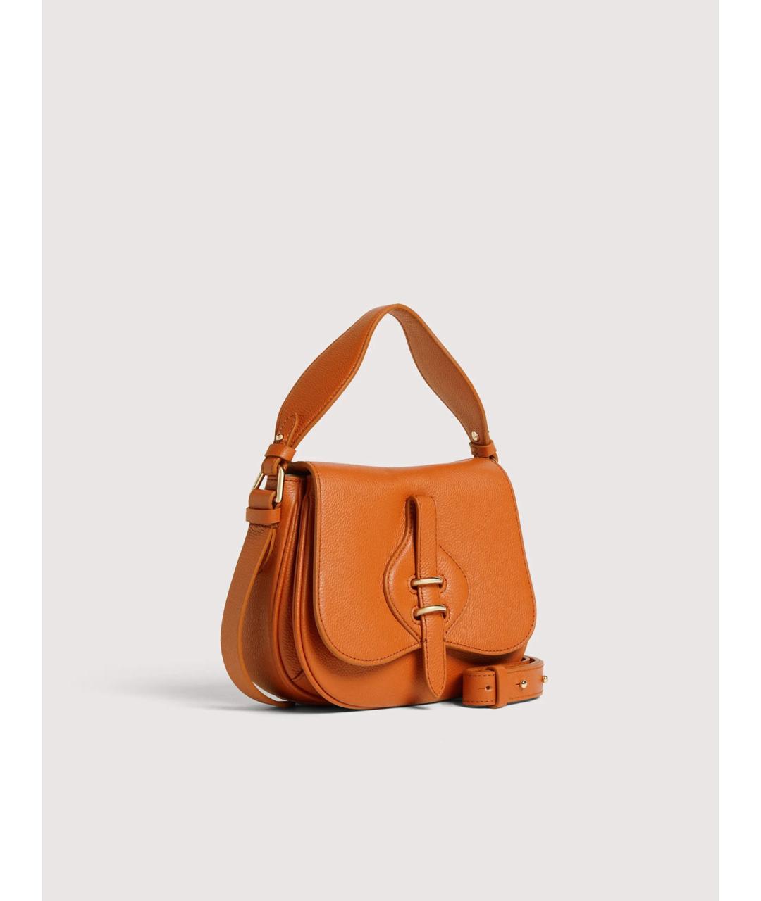 COCCINELLE Оранжевая кожаная сумка через плечо, фото 2