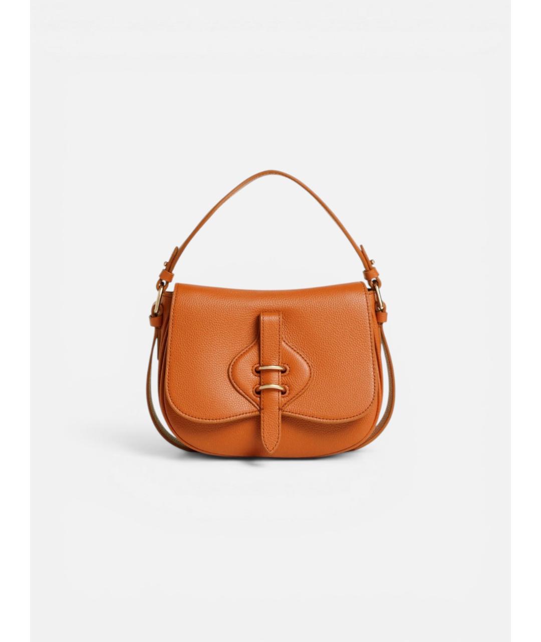 COCCINELLE Оранжевая кожаная сумка через плечо, фото 5