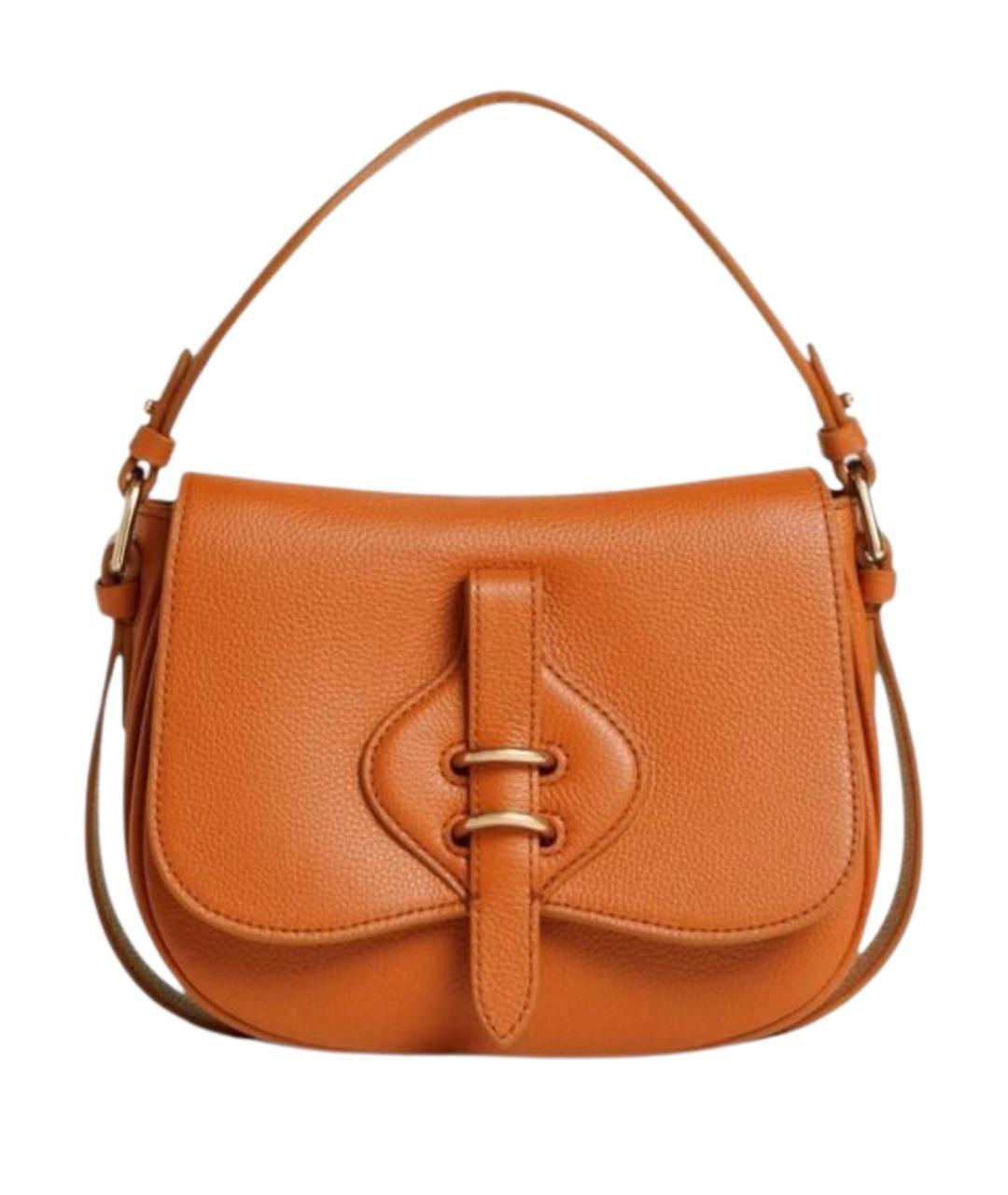 COCCINELLE Оранжевая кожаная сумка через плечо, фото 1