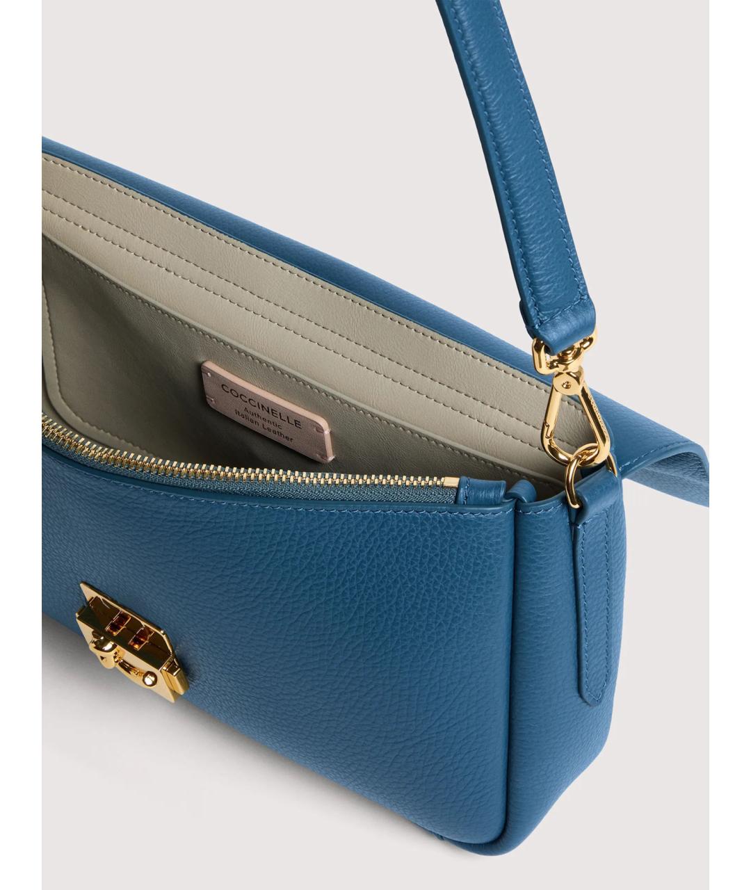 COCCINELLE Синяя кожаная сумка через плечо, фото 5