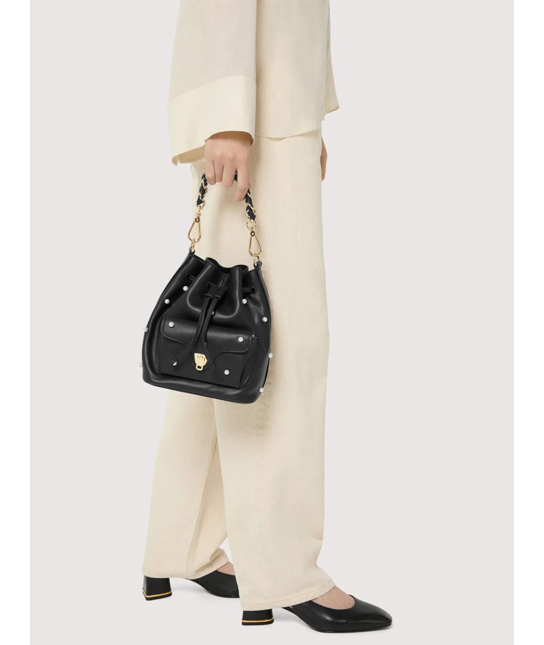 COCCINELLE Черная кожаная сумка с короткими ручками, фото 3