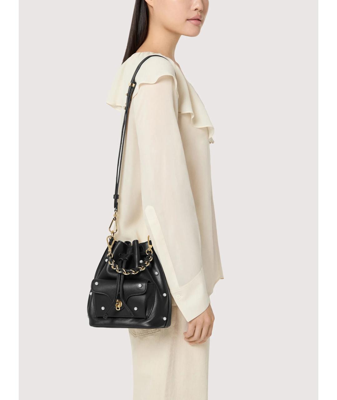 COCCINELLE Черная кожаная сумка с короткими ручками, фото 2