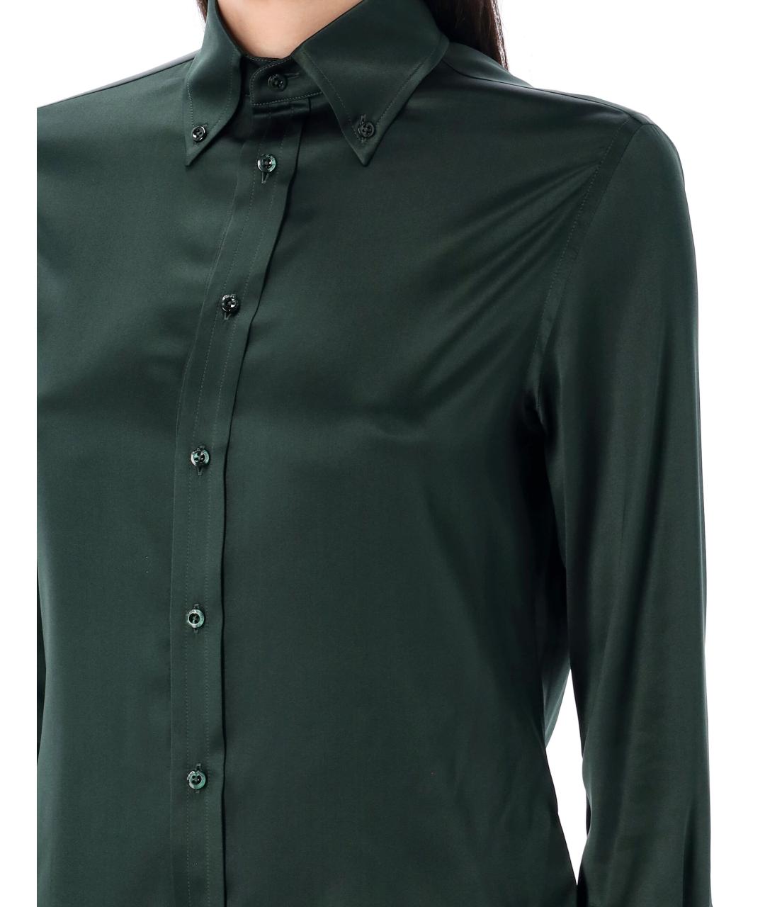 RALPH LAUREN Зеленая шелковая рубашка, фото 4