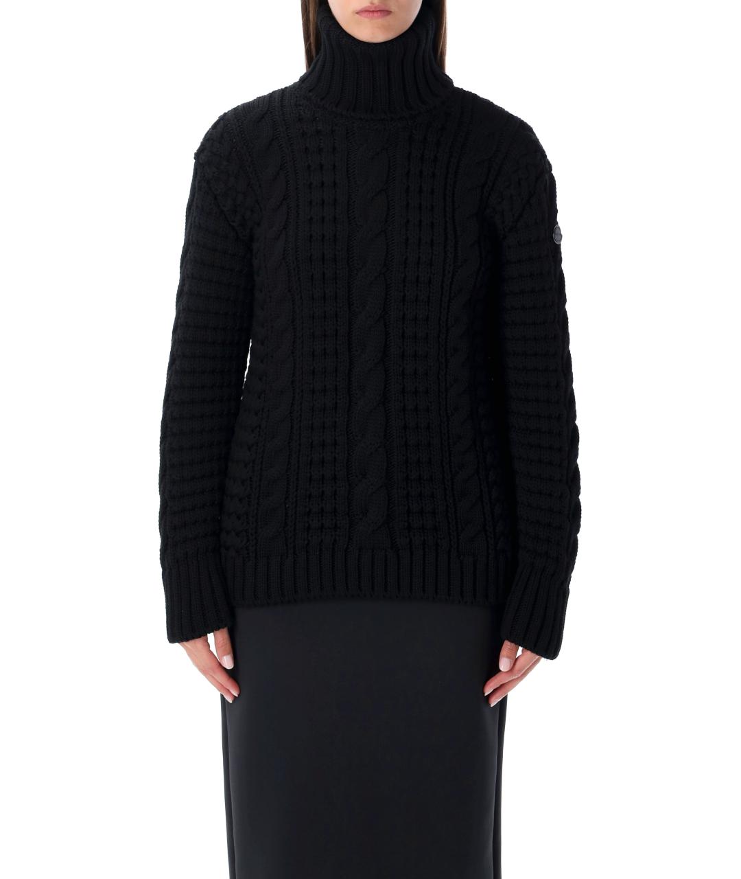 MONCLER Черный шерстяной джемпер / свитер, фото 2