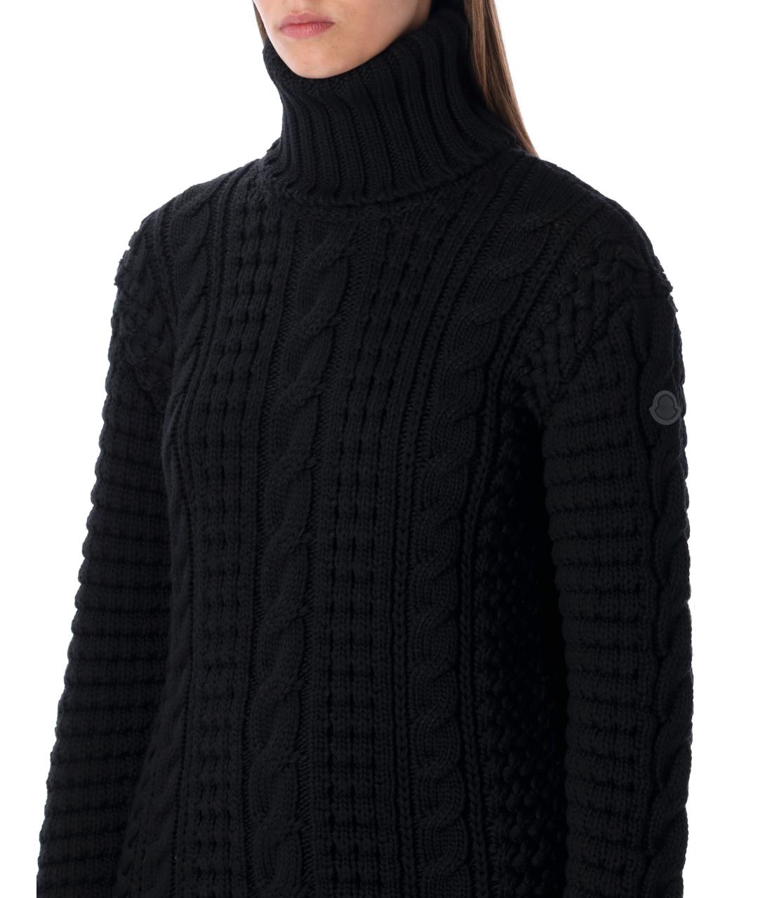 MONCLER Черный шерстяной джемпер / свитер, фото 4