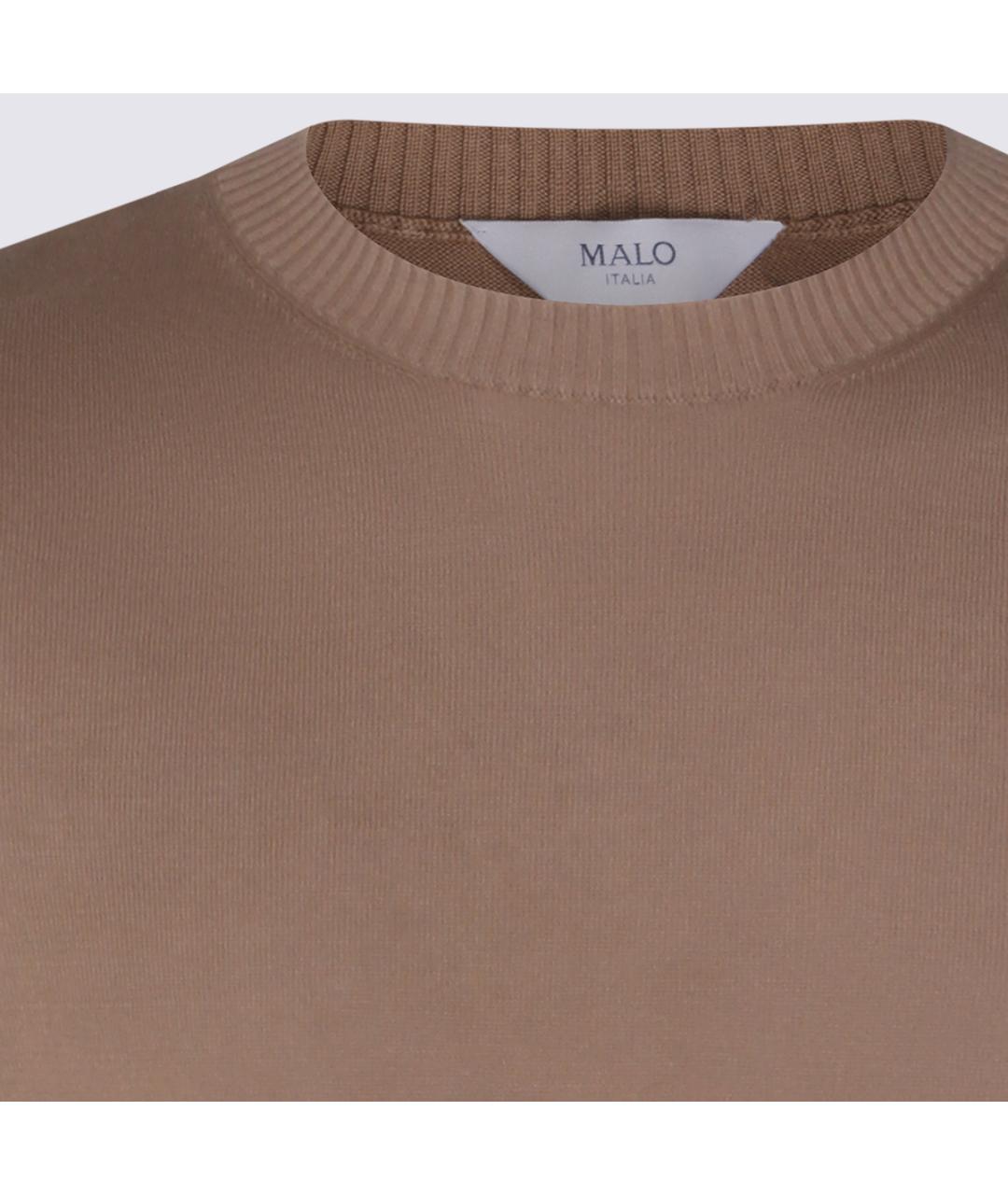 MALO Бежевая хлопковая футболка, фото 4