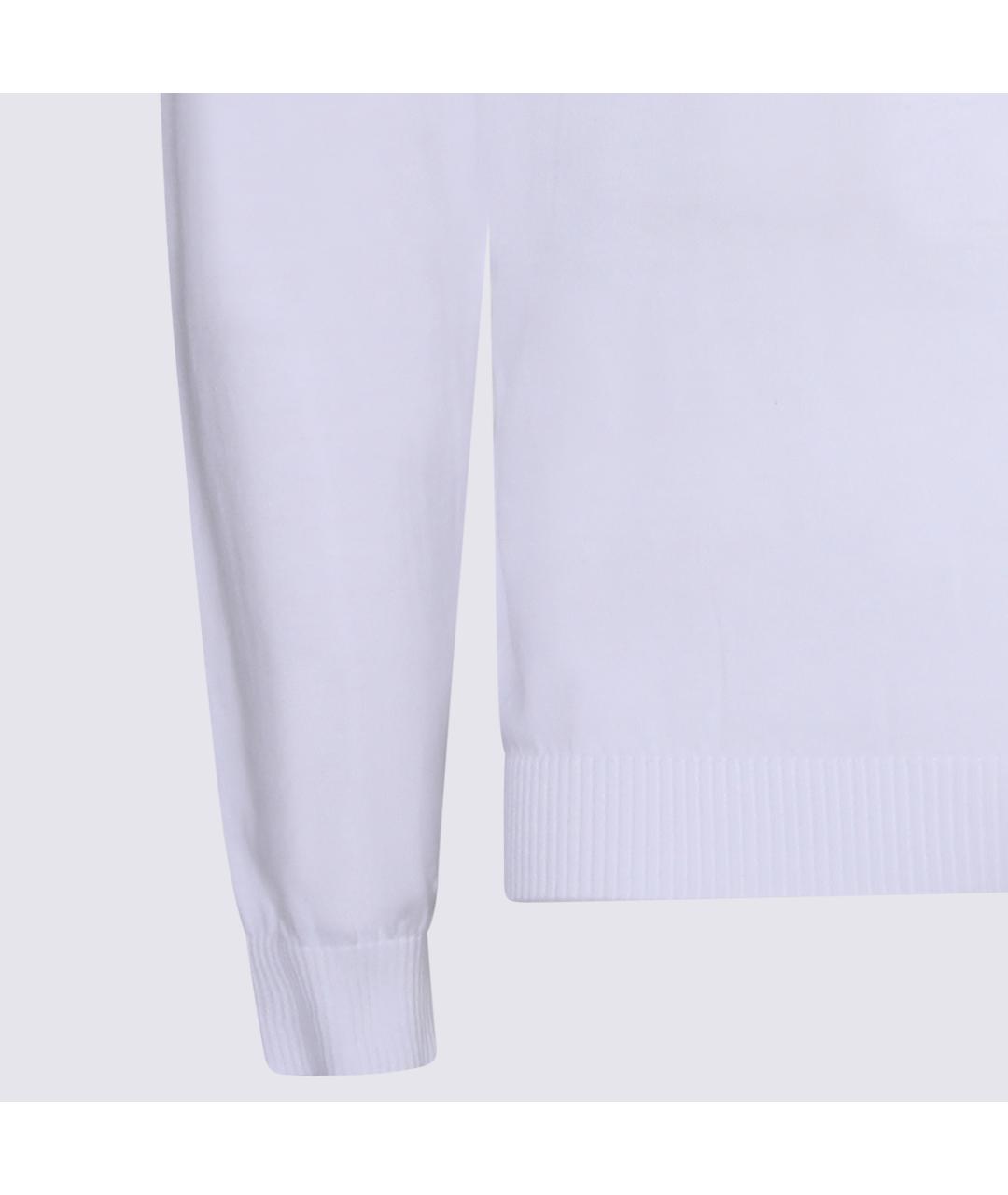 MALO Белое хлопковое поло с длинным рукавом, фото 4