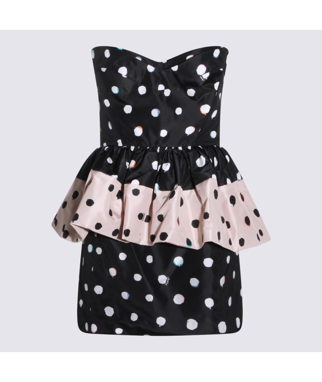 FENDI Черное шелковое коктейльное платье, фото 5