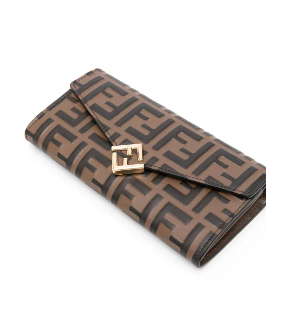 FENDI Коричневый кожаный кошелек, фото 3