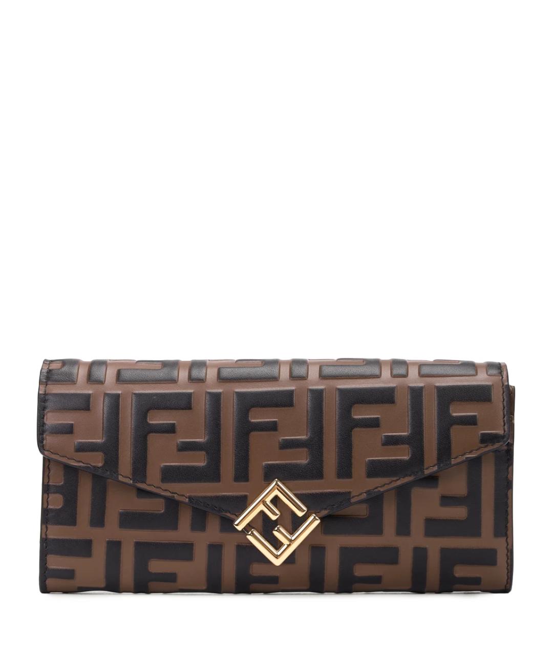 FENDI Коричневый кожаный кошелек, фото 1