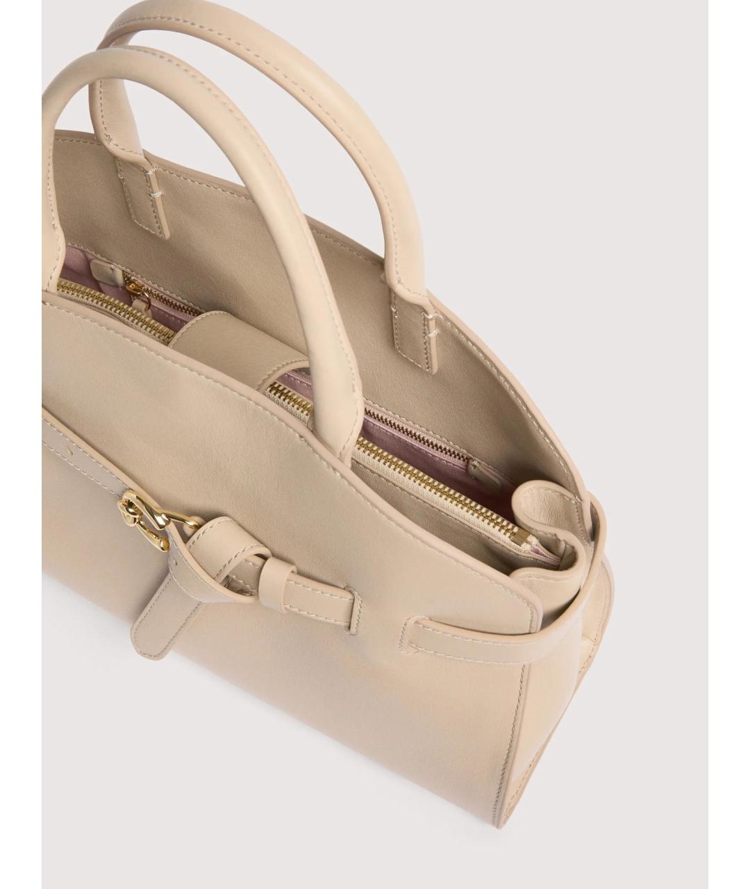 COCCINELLE Бежевая кожаная сумка с короткими ручками, фото 3