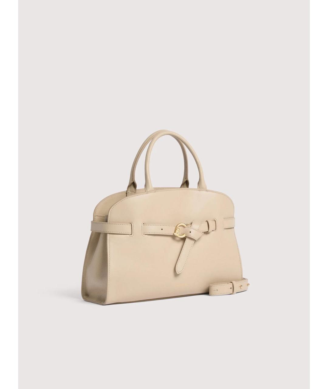 COCCINELLE Бежевая кожаная сумка с короткими ручками, фото 2