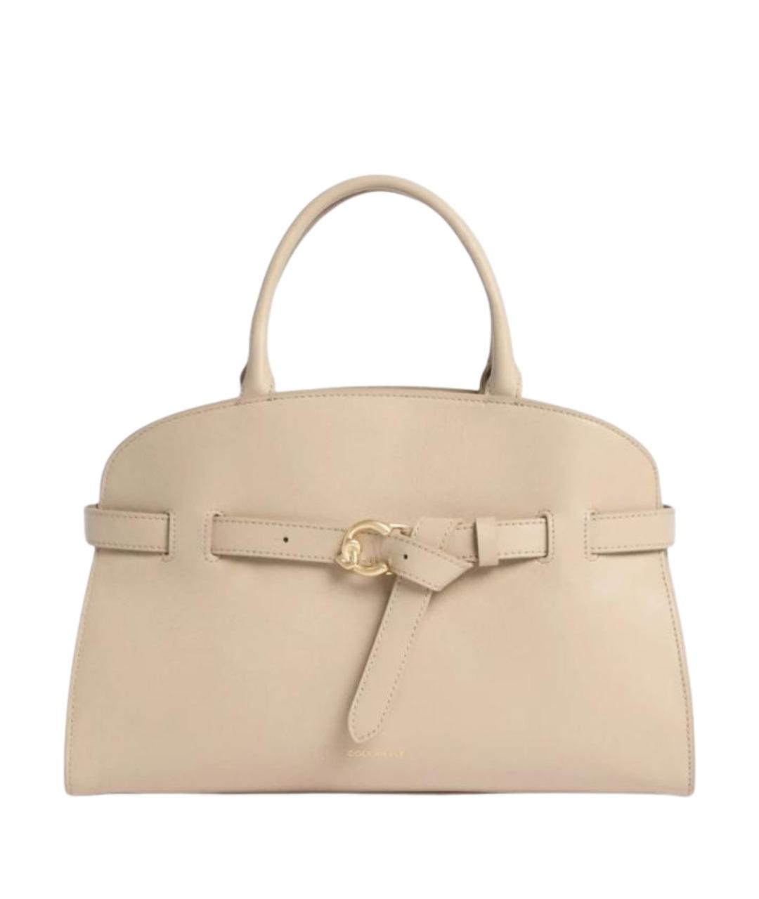 COCCINELLE Бежевая кожаная сумка с короткими ручками, фото 1