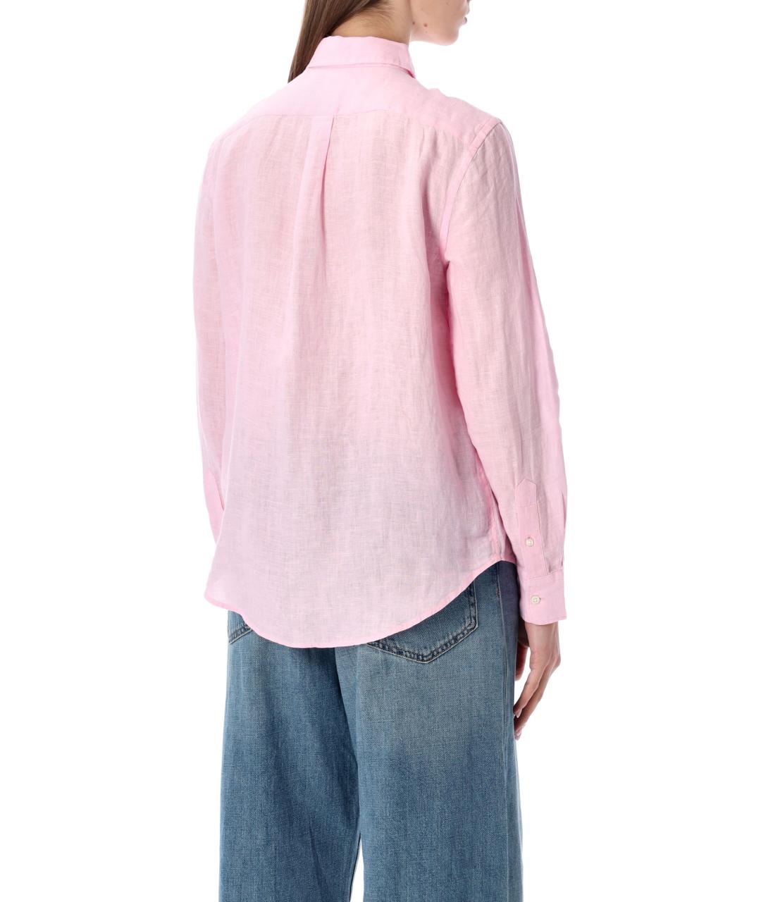 POLO RALPH LAUREN Розовая льняная рубашка, фото 3