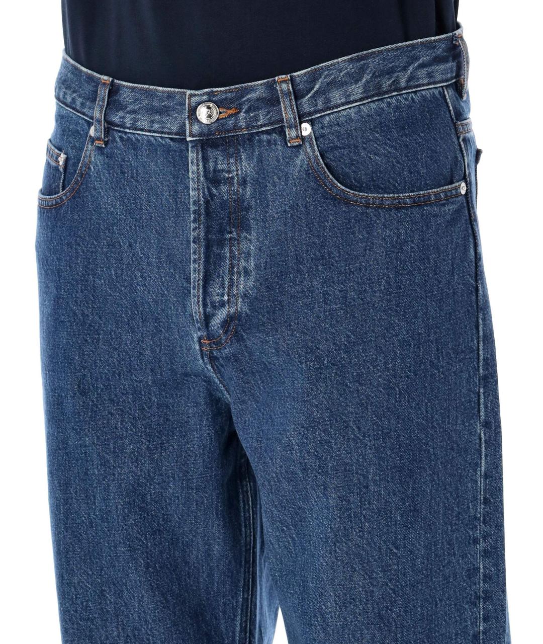 A.P.C. Синие хлопковые прямые джинсы, фото 3