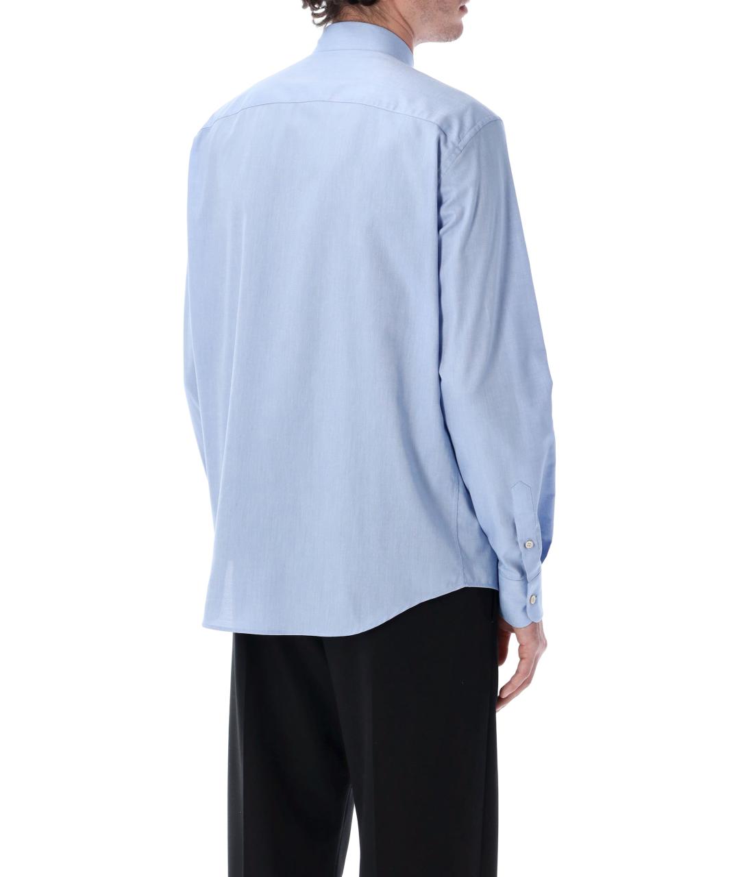 VALENTINO Голубая хлопковая кэжуал рубашка, фото 2