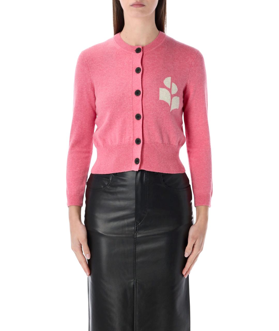ISABEL MARANT ETOILE Розовый хлопковый кардиган, фото 1
