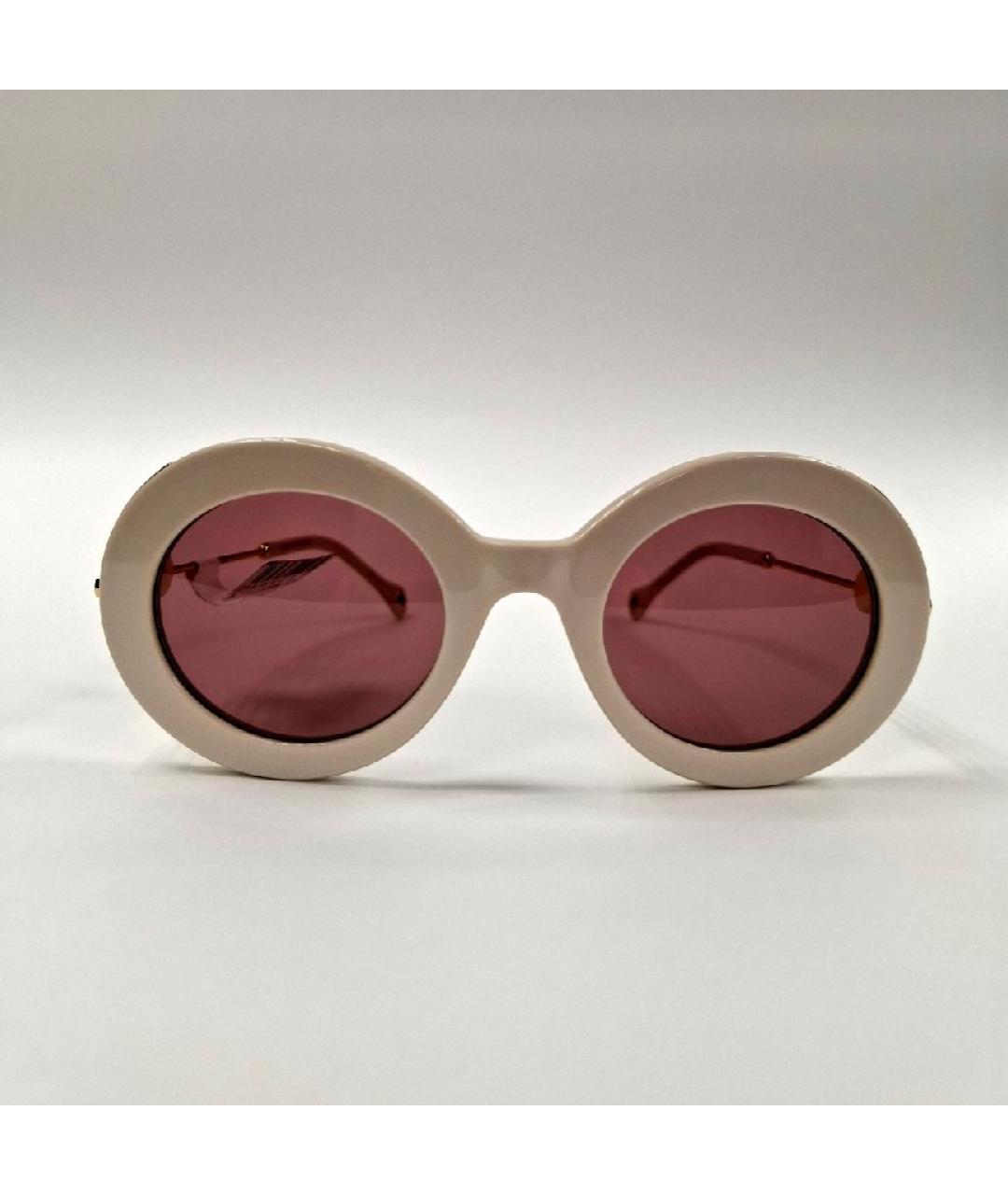 CAROLINA HERRERA Бежевые пластиковые солнцезащитные очки, фото 4