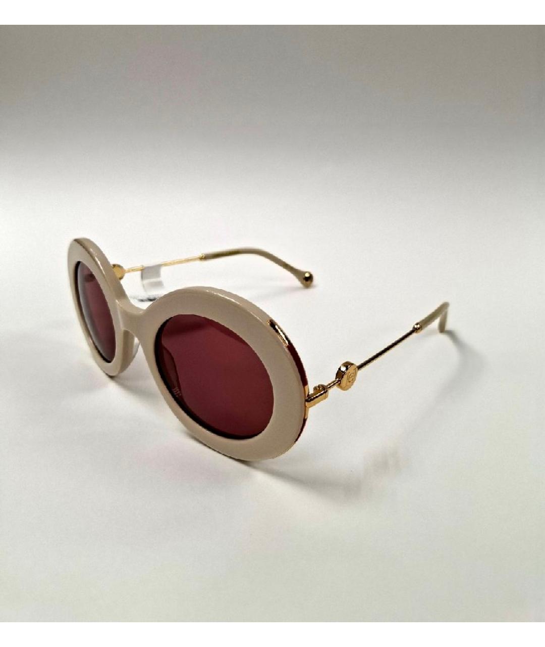 CAROLINA HERRERA Бежевые пластиковые солнцезащитные очки, фото 2