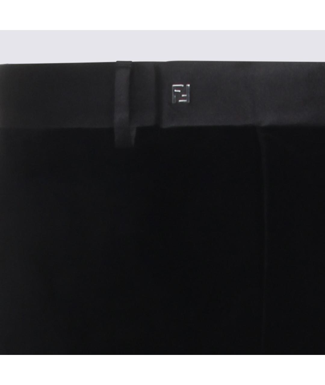 FENDI Черные хлопковые повседневные брюки, фото 3