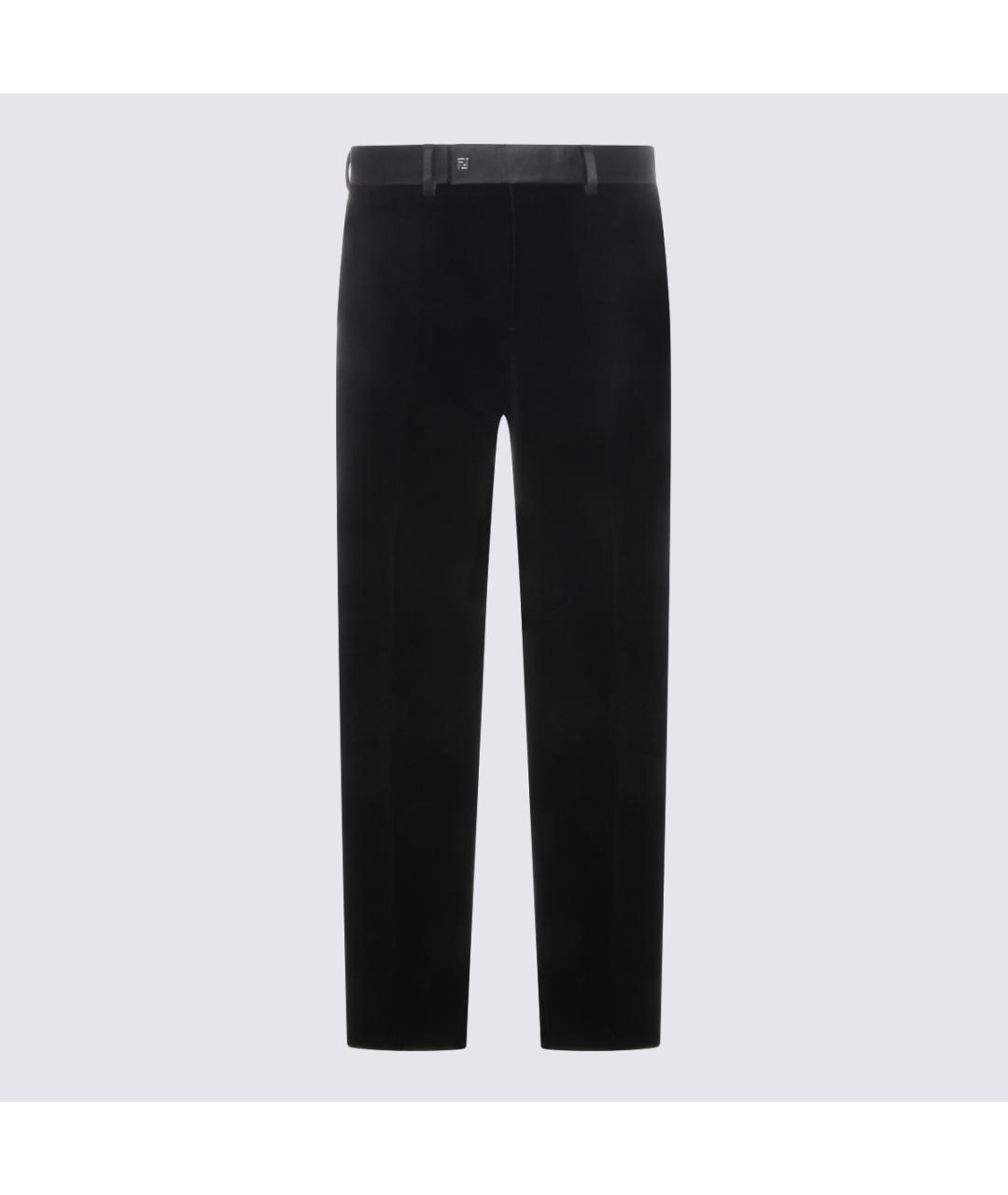 FENDI Черные хлопковые повседневные брюки, фото 4