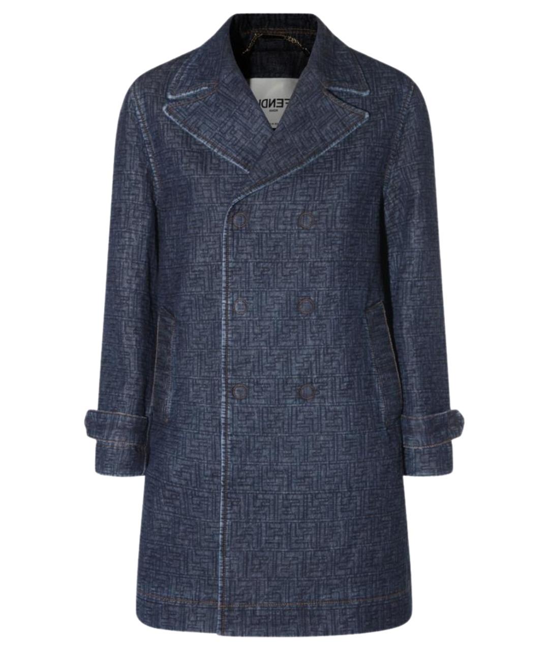 FENDI Синее хлопковое пальто, фото 1