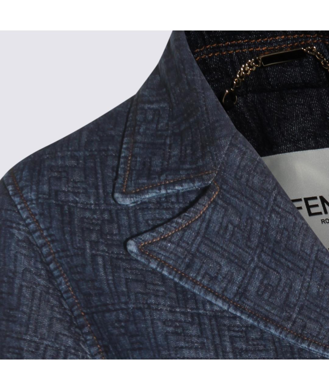 FENDI Синее хлопковое пальто, фото 4