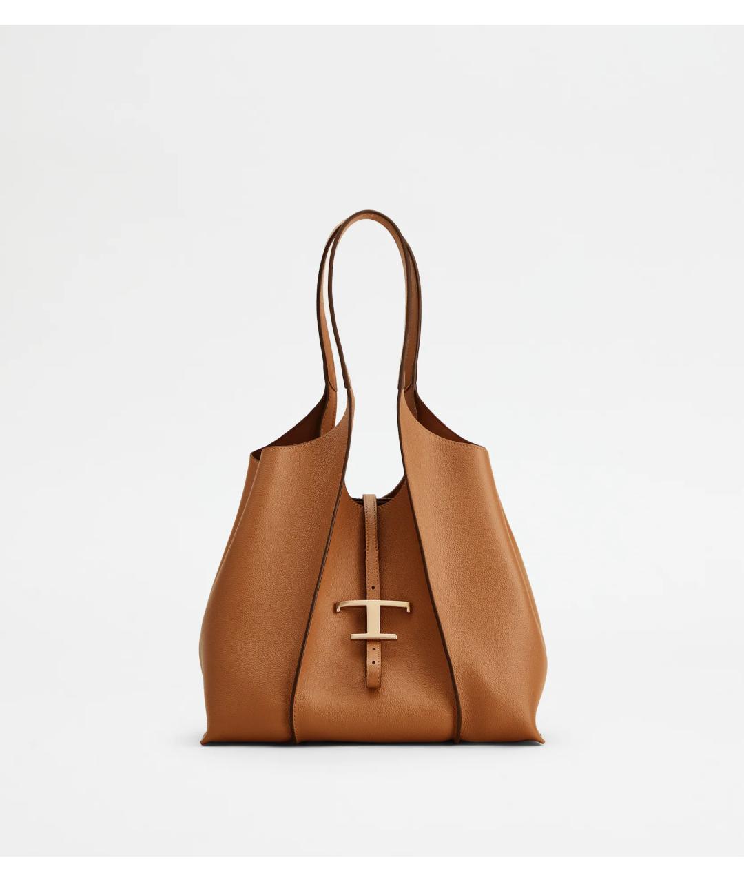 TOD'S Бежевая кожаная сумка тоут, фото 8