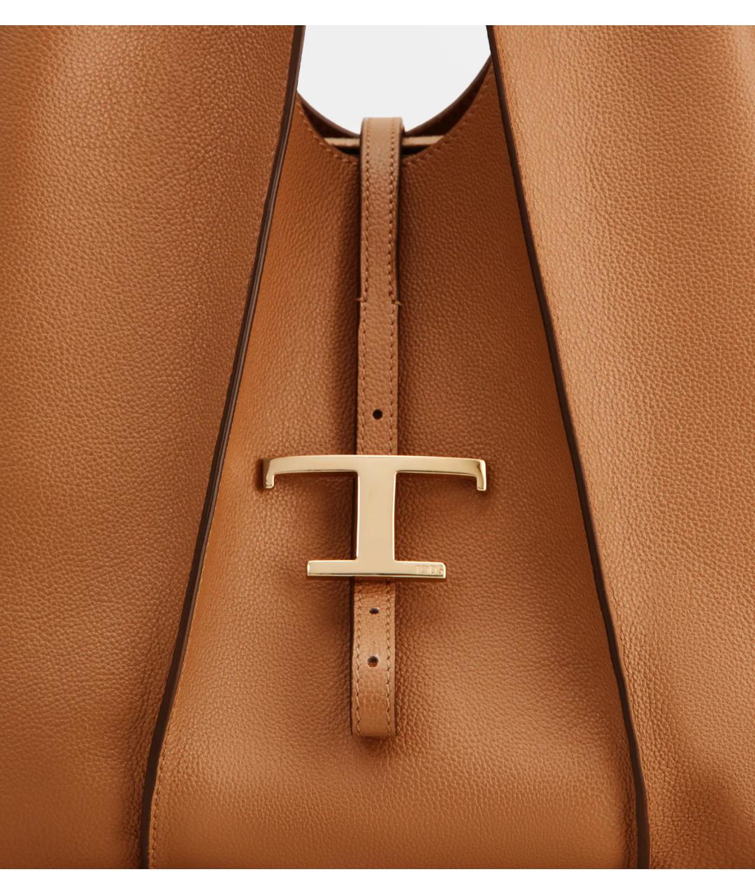 TOD'S Бежевая кожаная сумка тоут, фото 6
