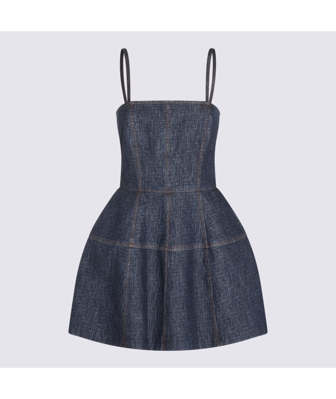 FENDI Синее хлопковое платье, фото 5
