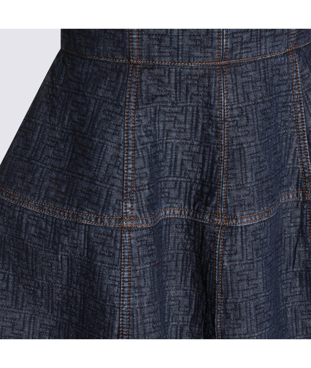 FENDI Синее хлопковое платье, фото 4