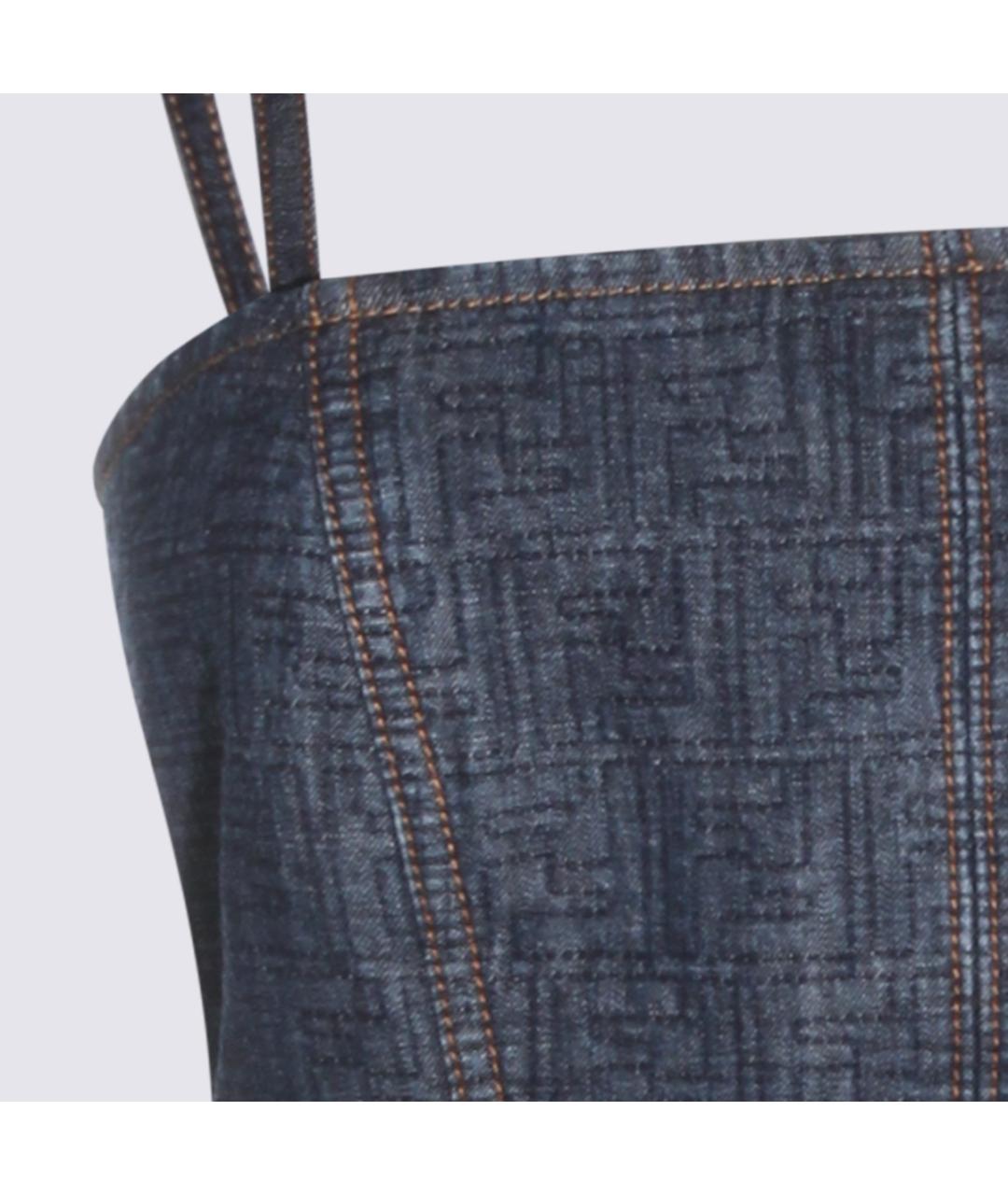 FENDI Синее хлопковое платье, фото 3