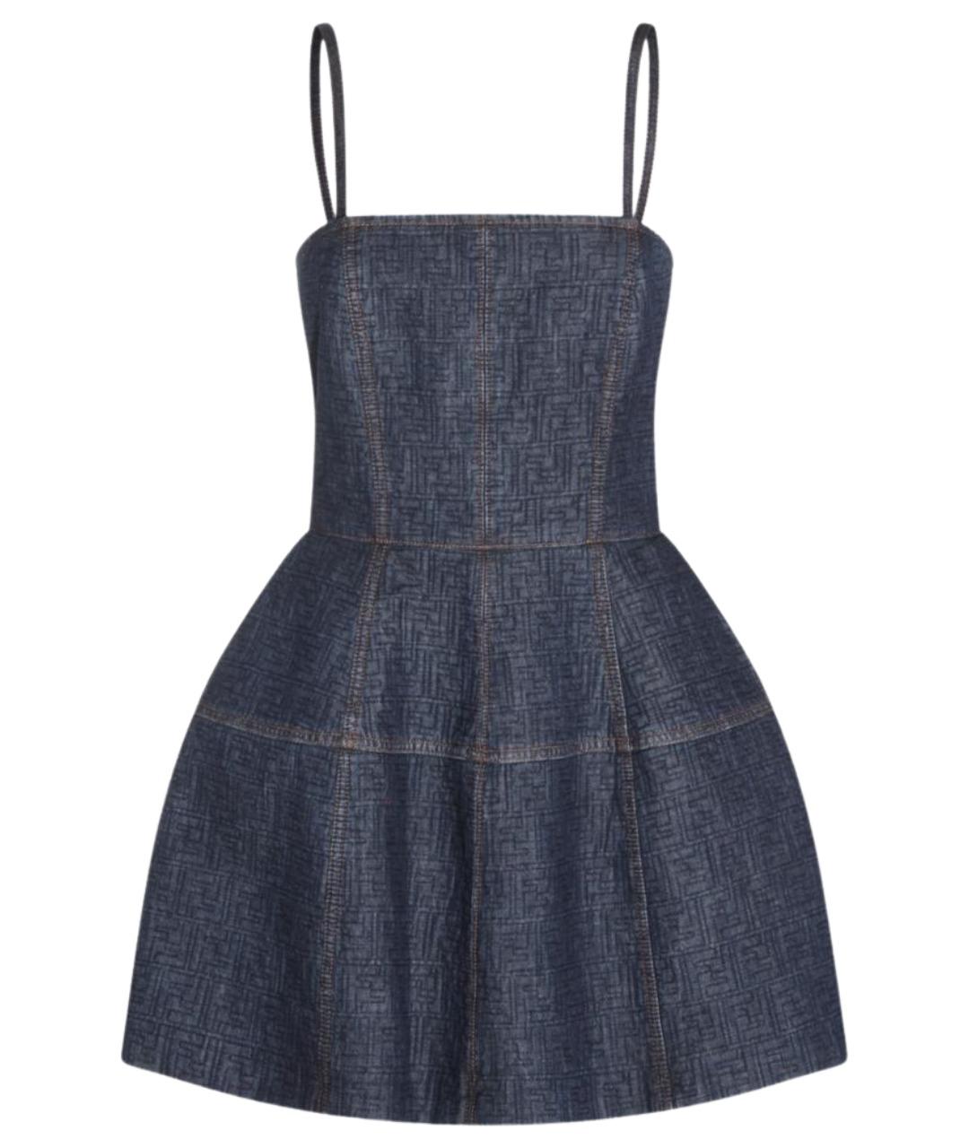 FENDI Синее хлопковое платье, фото 1