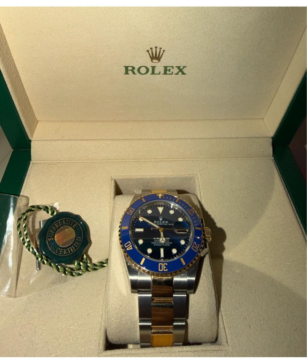 ROLEX Синие часы из желтого золота, фото 6