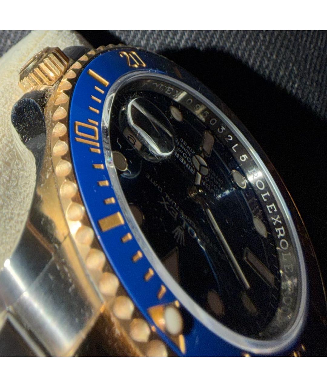 ROLEX Синие часы из желтого золота, фото 3