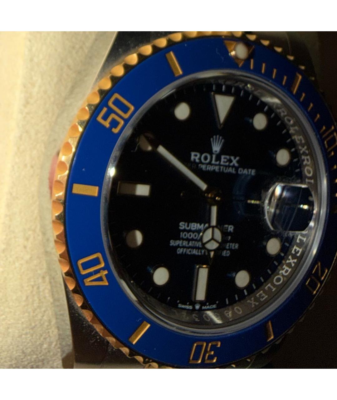 ROLEX Синие часы из желтого золота, фото 2