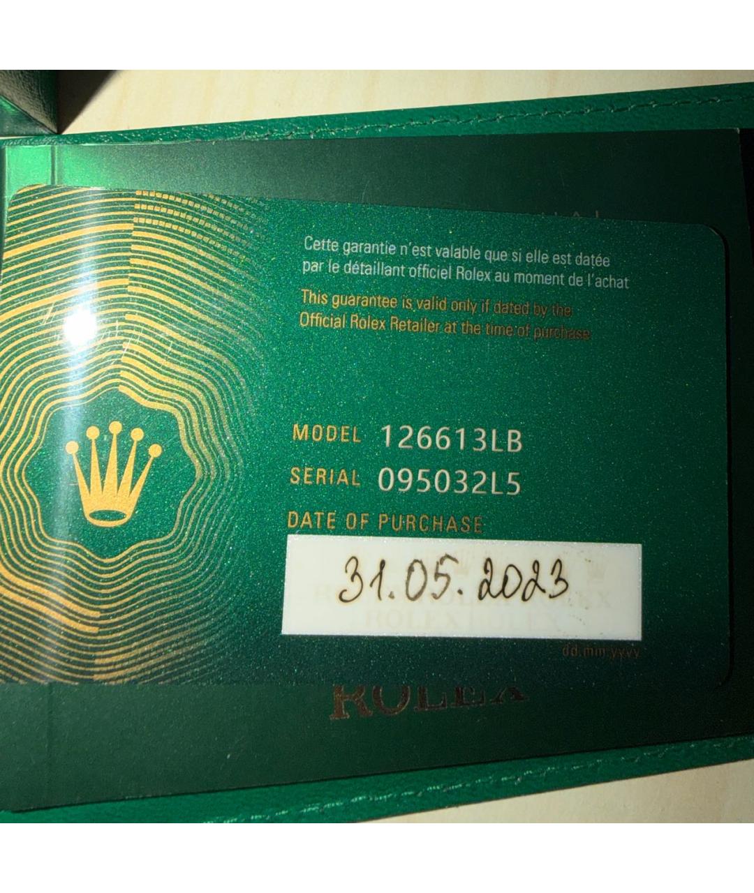 ROLEX Синие часы из желтого золота, фото 5