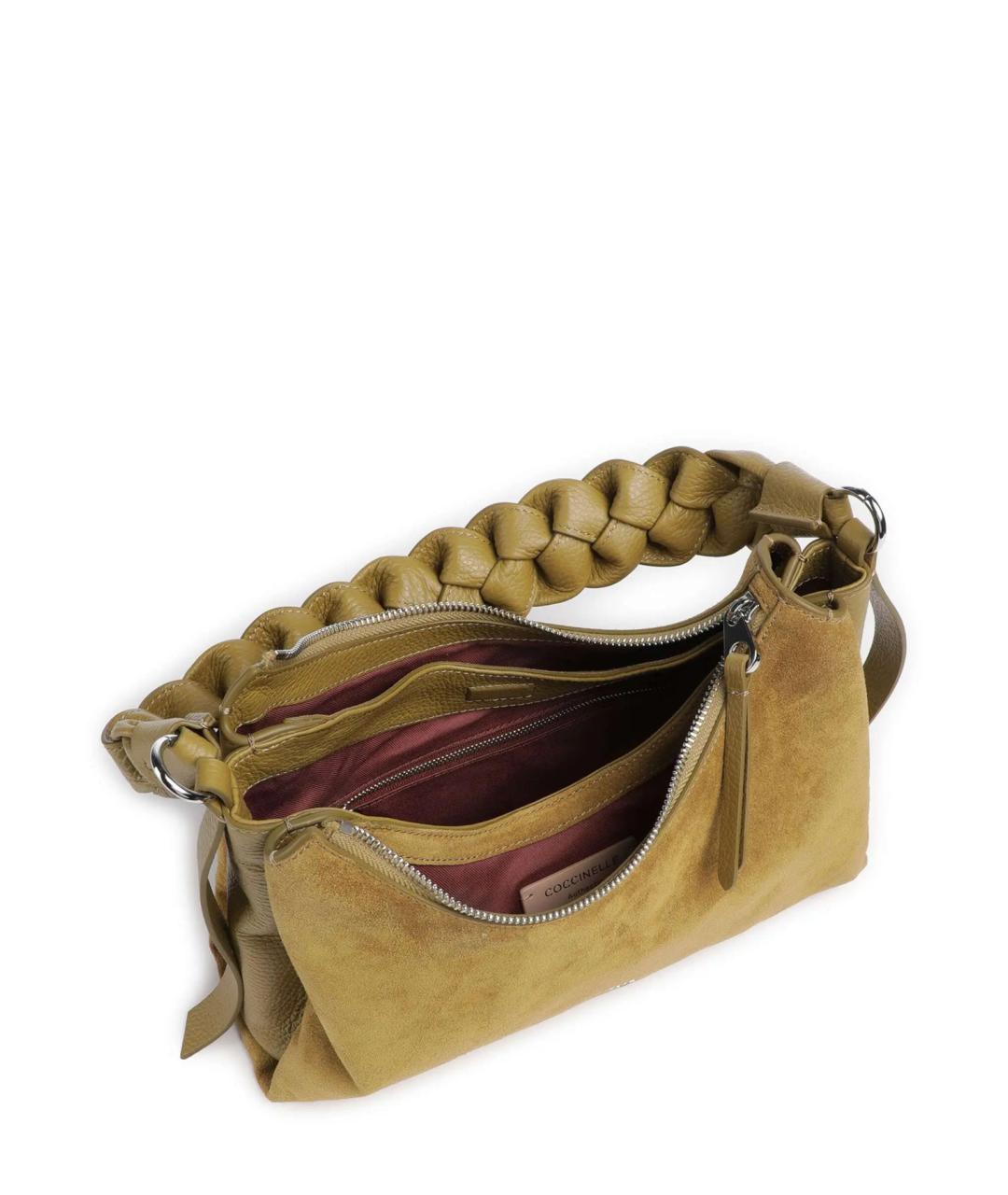 COCCINELLE Зеленая замшевая сумка через плечо, фото 3