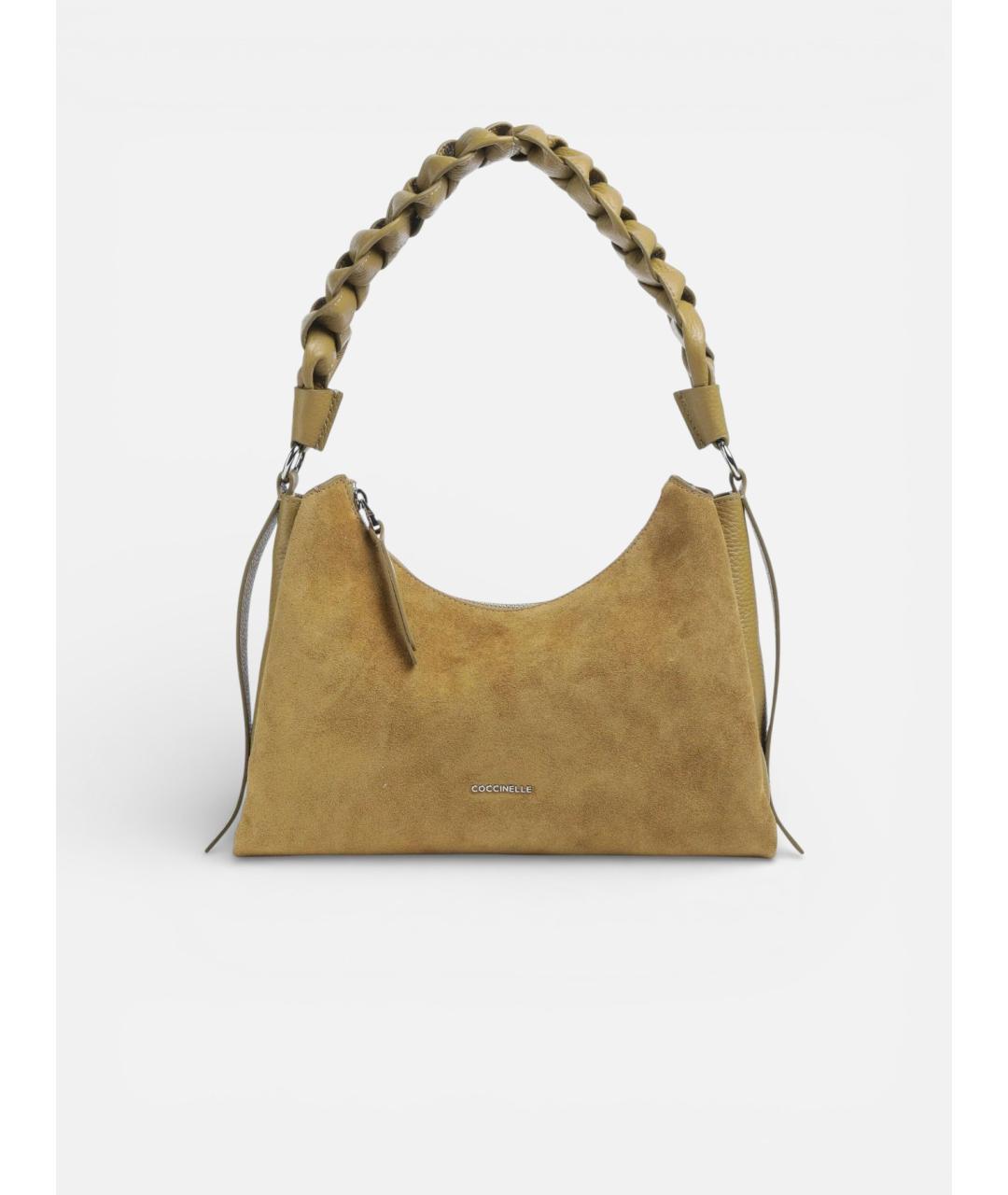 COCCINELLE Зеленая замшевая сумка через плечо, фото 4