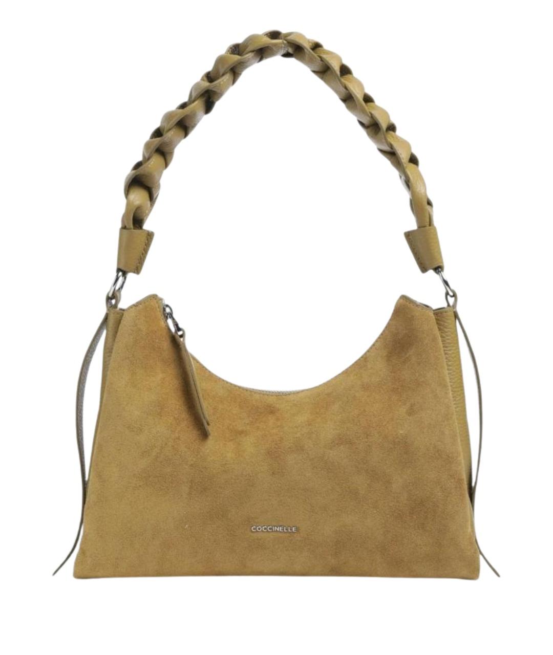 COCCINELLE Зеленая замшевая сумка через плечо, фото 1